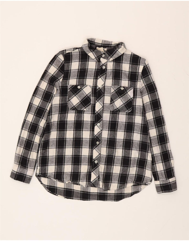 LEVI'S Flanelskjorte til kvinder UK 10 Lille sort ternet bomuld