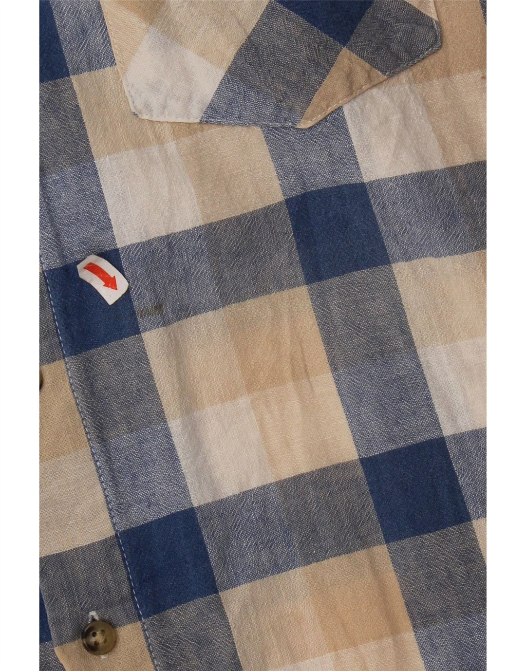 Dacks Kortærmede Herreskjorte XL Beige Gingham Linen