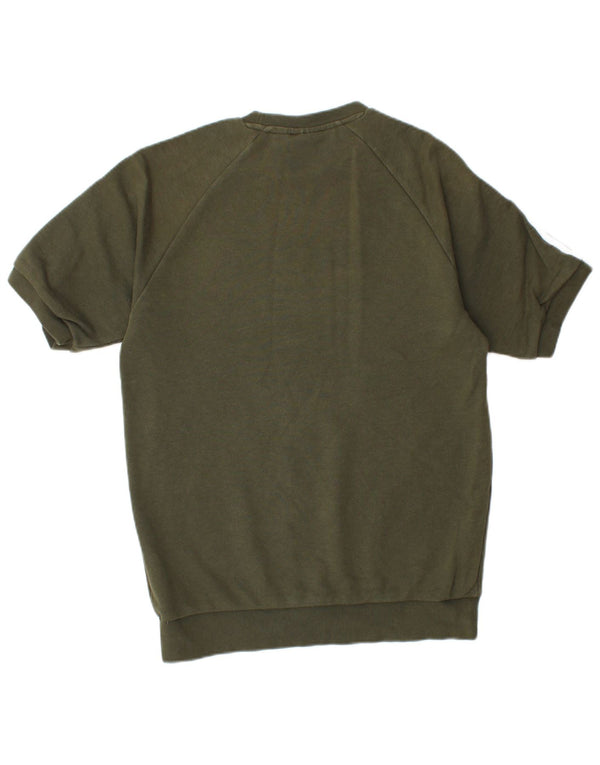 ADIDAS Herre T-Shirt Top Lille Khaki Bomuld