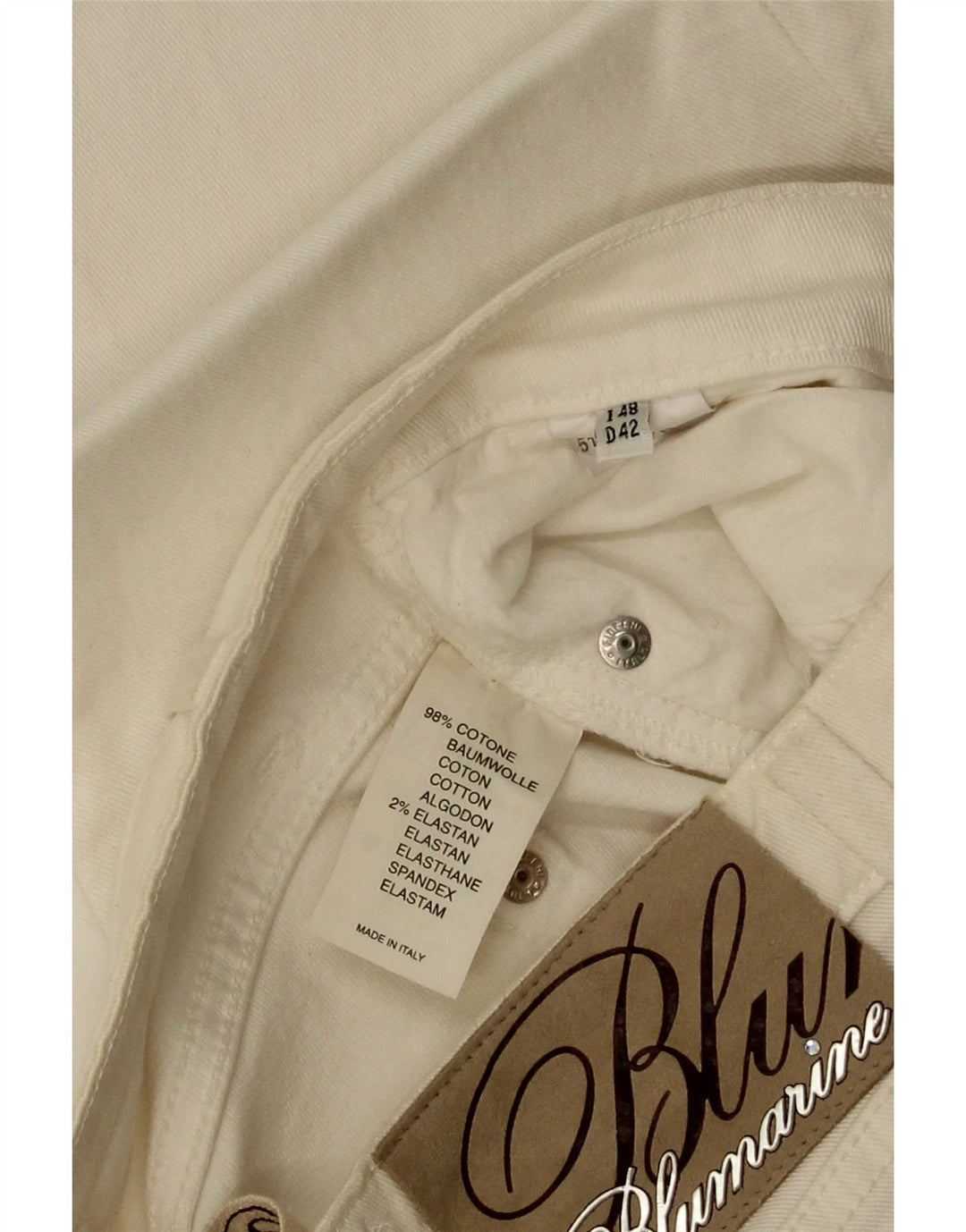 Blumarine Dame Slim Bootcut Jeans W30 L35 Hvid Bomuld