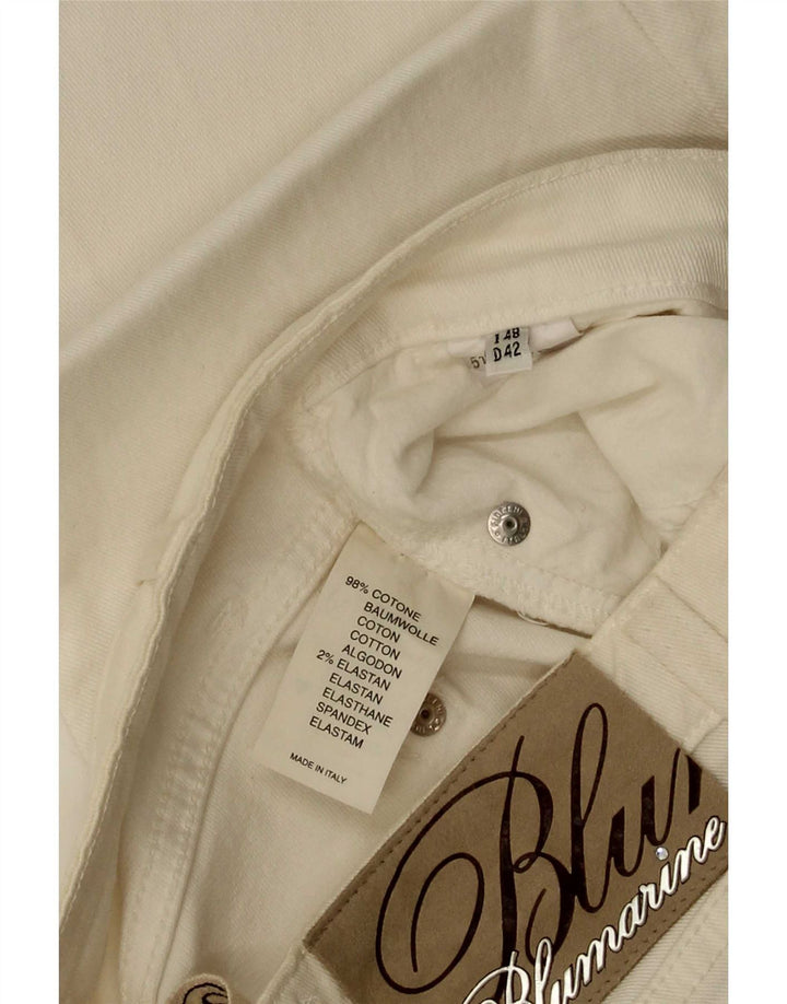 Blumarine Dame Slim Bootcut Jeans W30 L35 Hvid Bomuld
