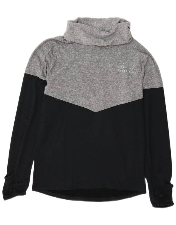 Nike Womens Therma-Fit Sweatshirt med rullehals, lille grå farveblok