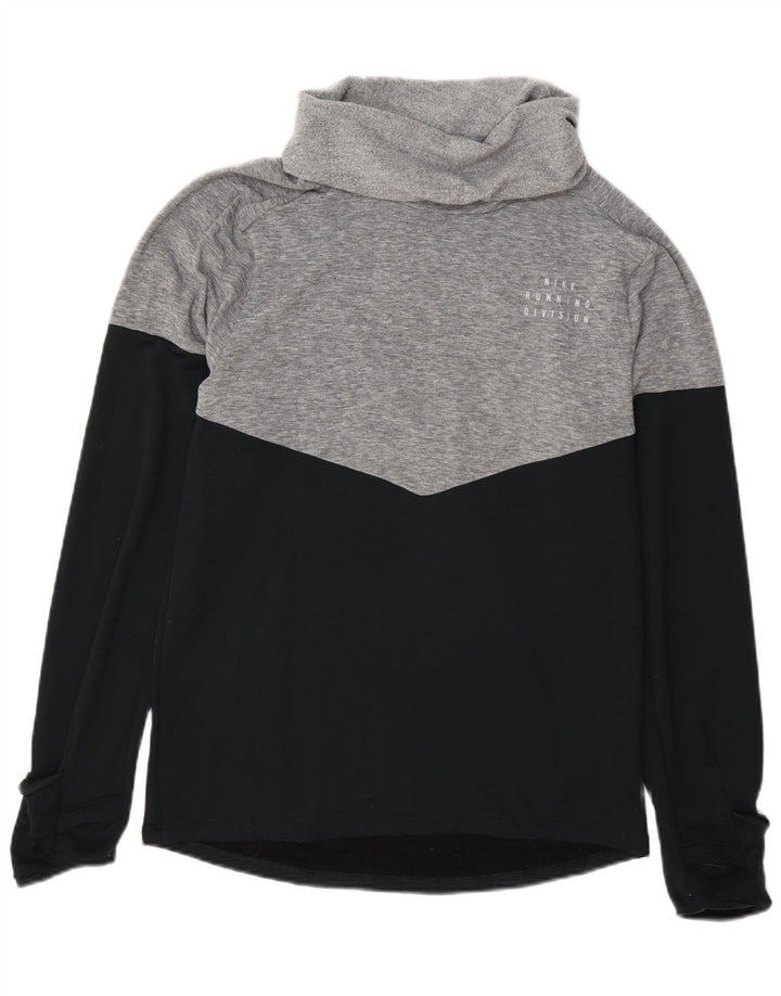 Nike Womens Therma-Fit Sweatshirt med rullehals, lille grå farveblok