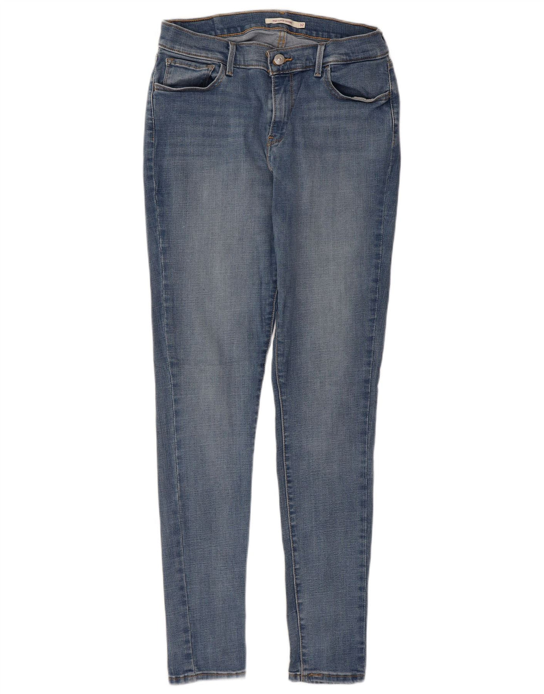 LEVI'S Dame 710 Super Skinny Jeans W32 L32 Blå Bomuld