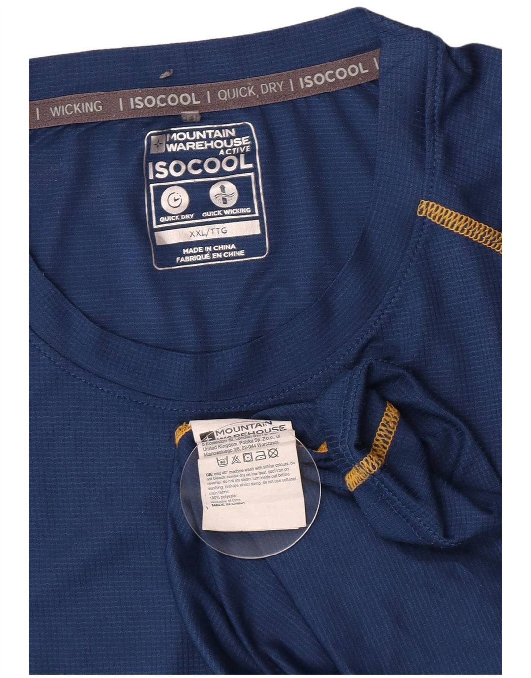 Mountain Warehouse Herre T-Shirt Top 2XL Blå Polyester