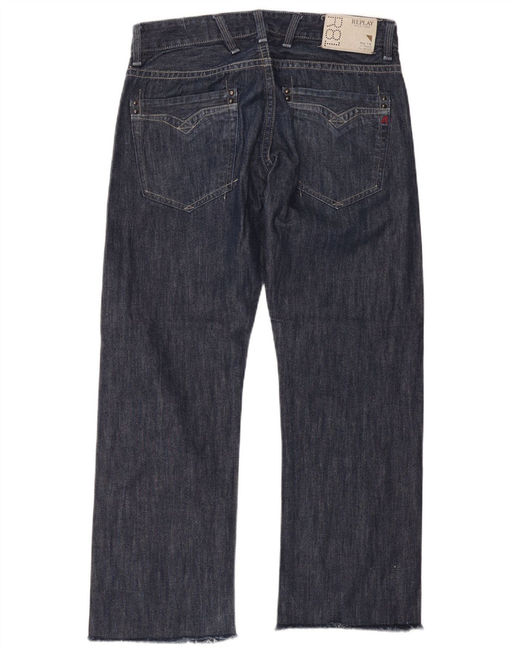 Replay Straight Jeans til mænd W34 L28 Marineblå