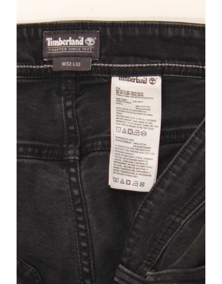 Timberland Mens Slim Jeans W32 L32 Sort Bomuld
