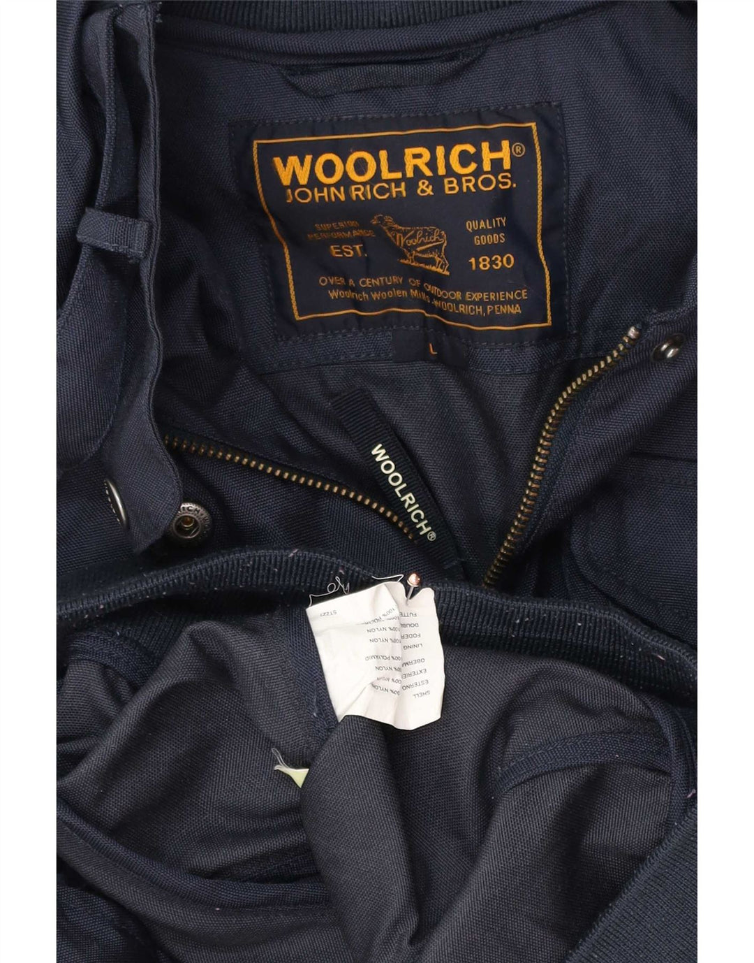 Woolrich Dame Regnjakke UK 12 Stor Marineblå Nylon