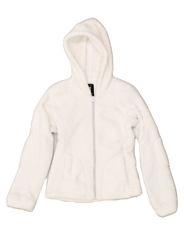 BRUGI Girls Hooded Fleece Jacket 6-7 Years White Polyester Vintage Brugi and Second-Hand Brugi from Messina Hembry 