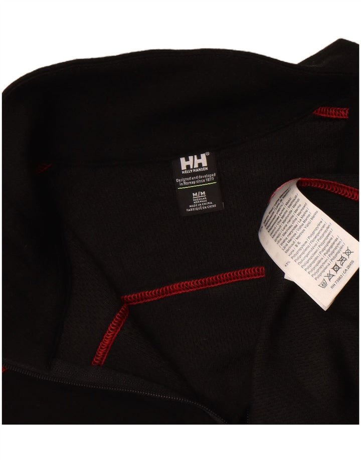Helly Hansen Herre Zip Neck Pullover Træningsdragt Top Medium Sort Geometrisk