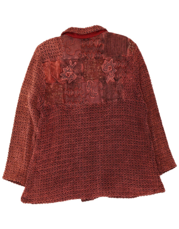 Vintage dame bomberjakke UK 14 Medium Maroon Floral