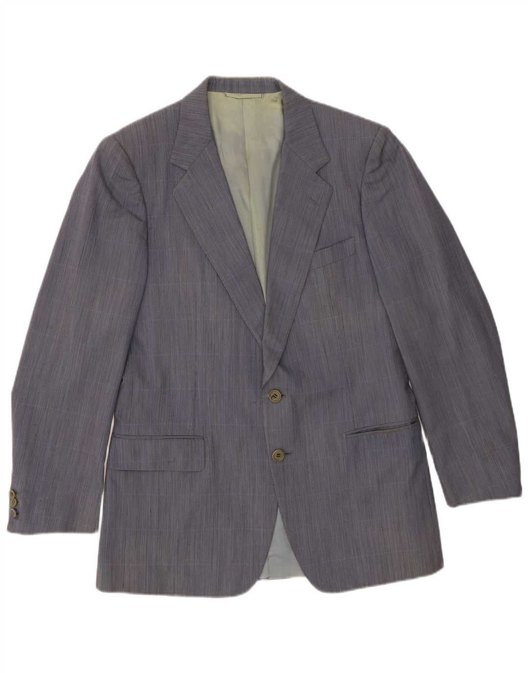 Burberrys Herre 2-knaps blazerjakke IT 48 Medium Blue Check Wool