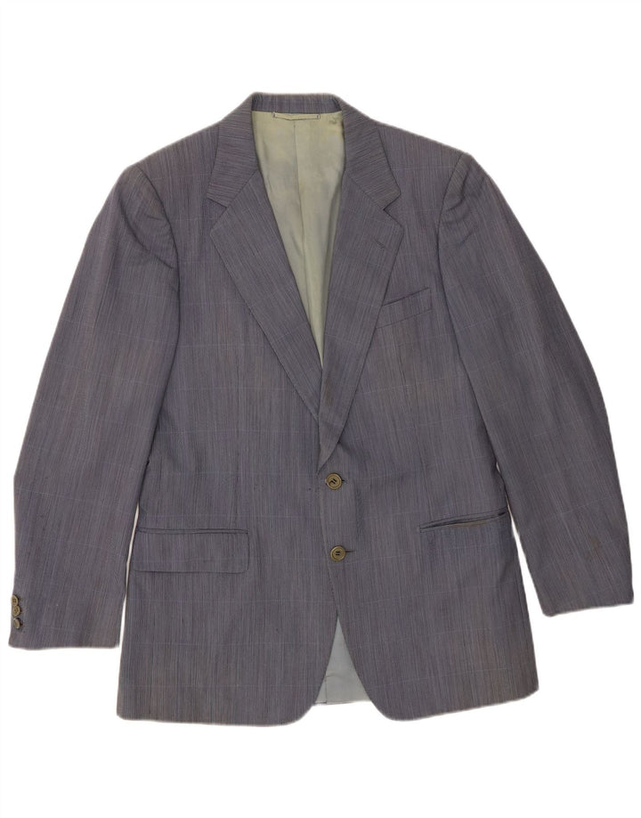 Burberrys Herre 2-knaps blazerjakke IT 48 Medium Blue Check Wool