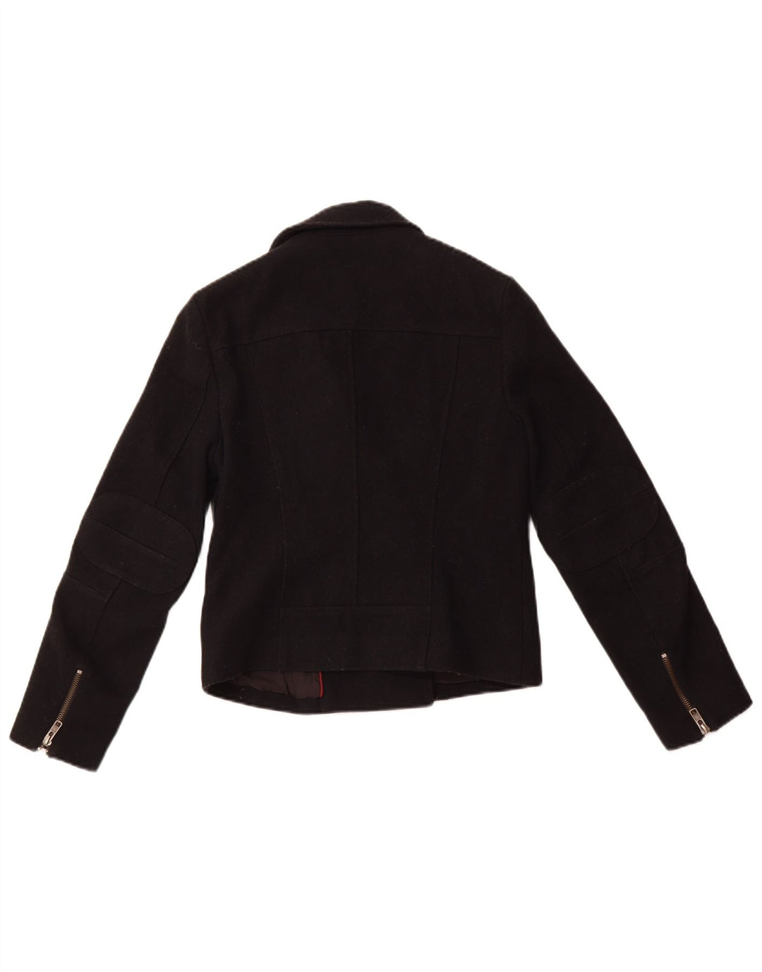 JACK WILLS Dame Crop Blazer Jacket UK 8 Small Black Wool