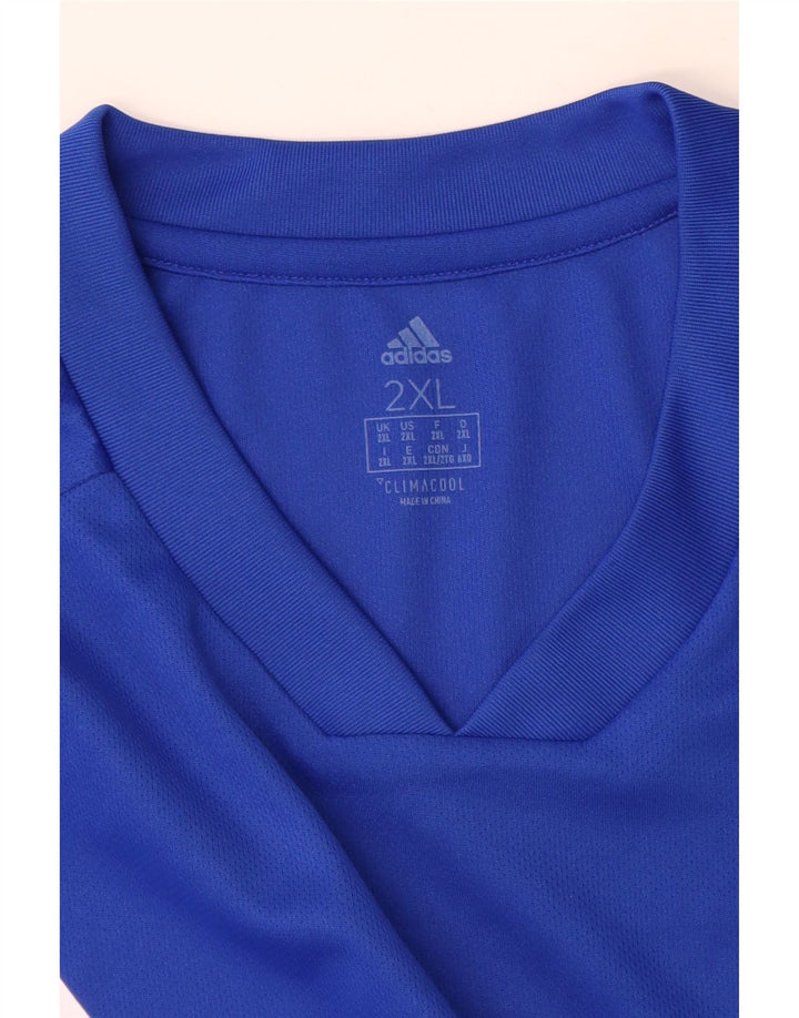 Adidas Herre Climacool T-Shirt Top 2XL Blå Colourblock