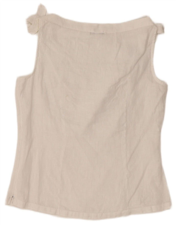 NARACAMICIE Dame ærmeløs bluse Top UK 8 Small White