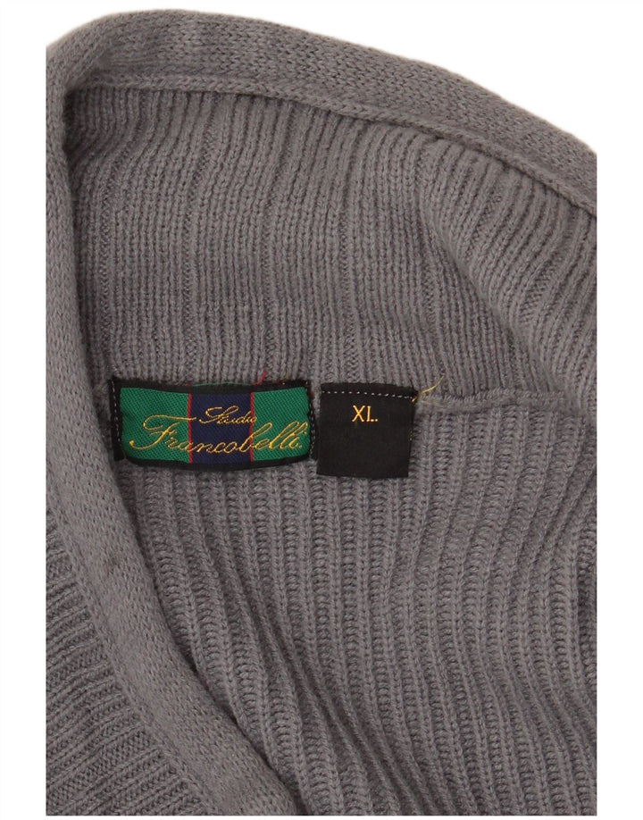 Vintage herre cardigan sweater XL Grå