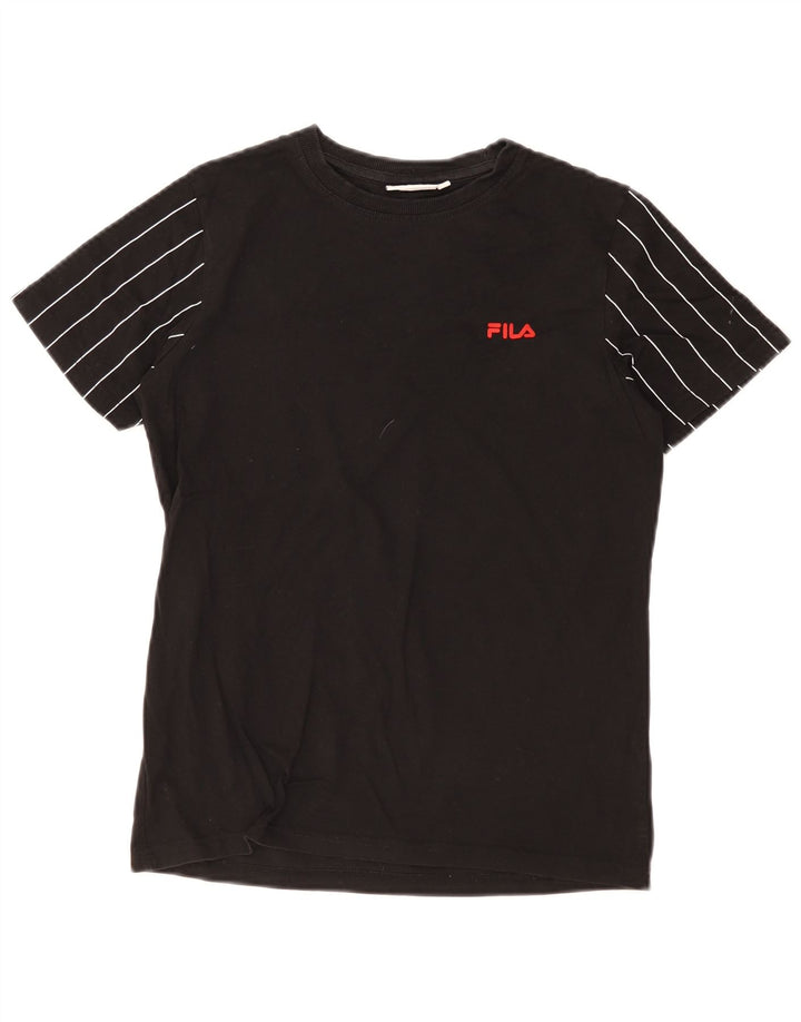 Fila Boys T-Shirt Top 13-14 År Sort Stribet