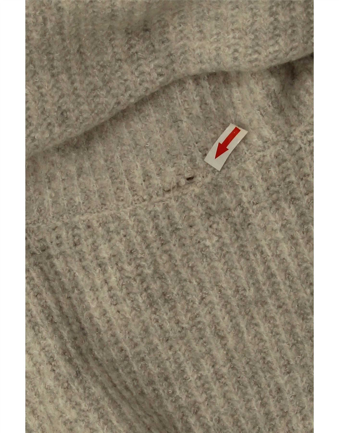 Zara Dame Oversized Roll Neck Jumper Sweater UK 10 Small Grå Akryl