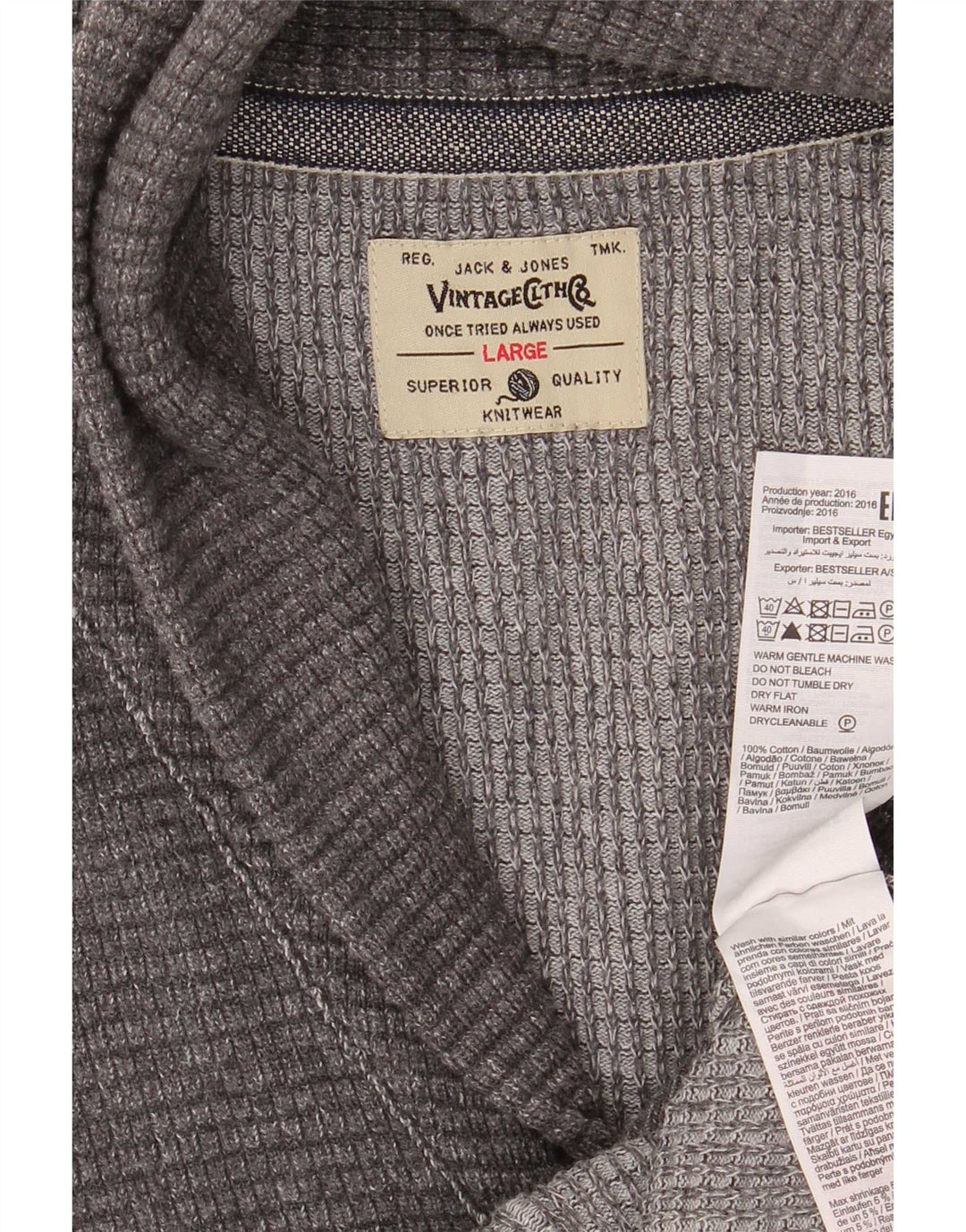 Jack & Jones Herre Cardigan Sweater Stor Grå Bomuld