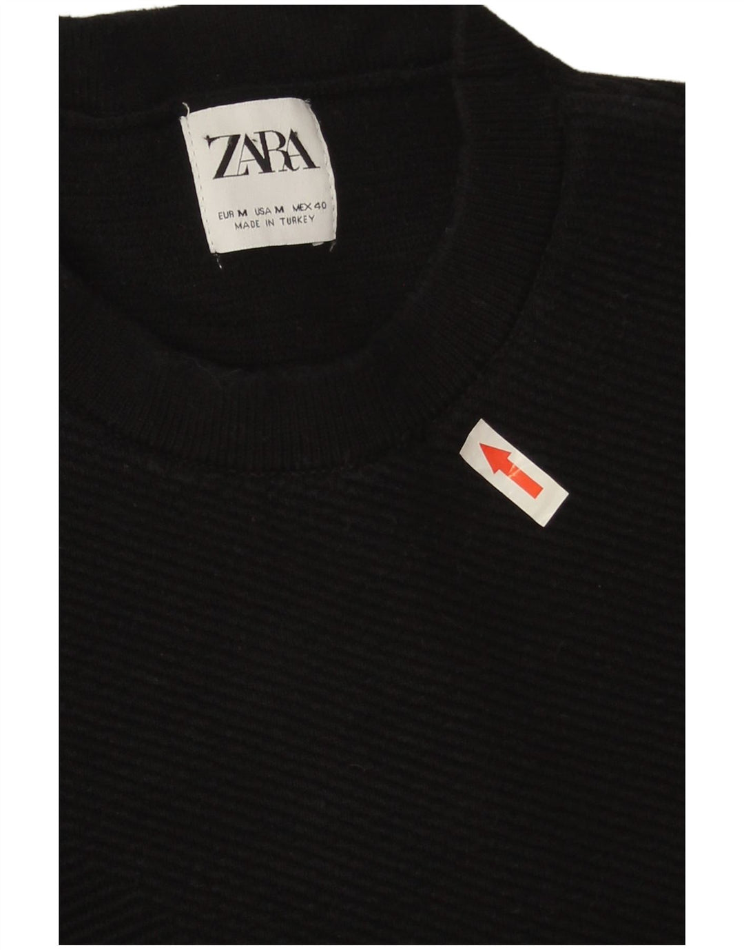 Zara Herre sweater med rund hals, medium sort bomuld
