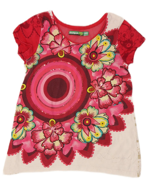 Desigual piger grafisk t-shirt top 9-10 år multifarvet blomster