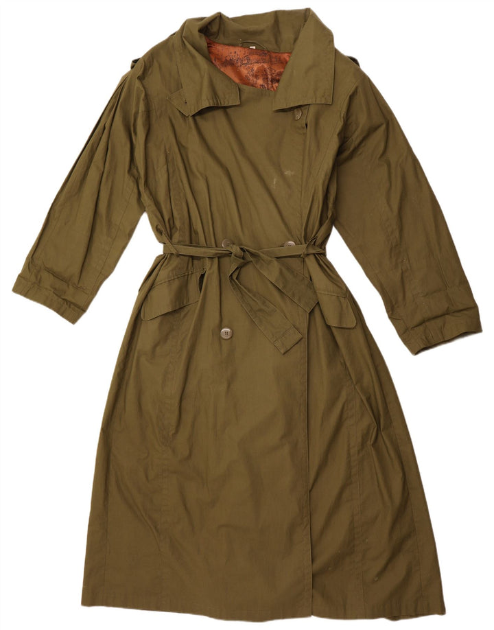 VINTAGE Trench Coat til kvinder EU 40 Medium Khaki Bomuld