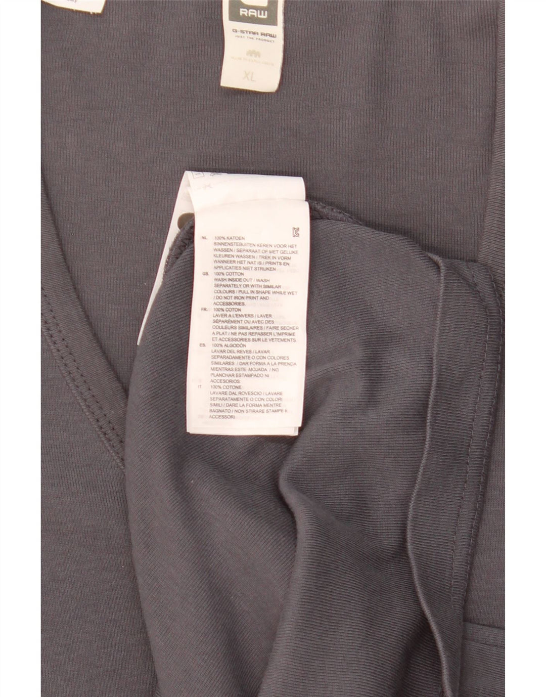 G-Star Herre T-Shirt Top XL Grå Bomuld