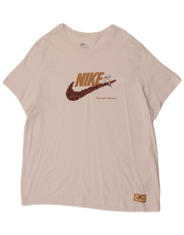 Nike grafisk T-shirt top til mænd 2XL hvid bomuld