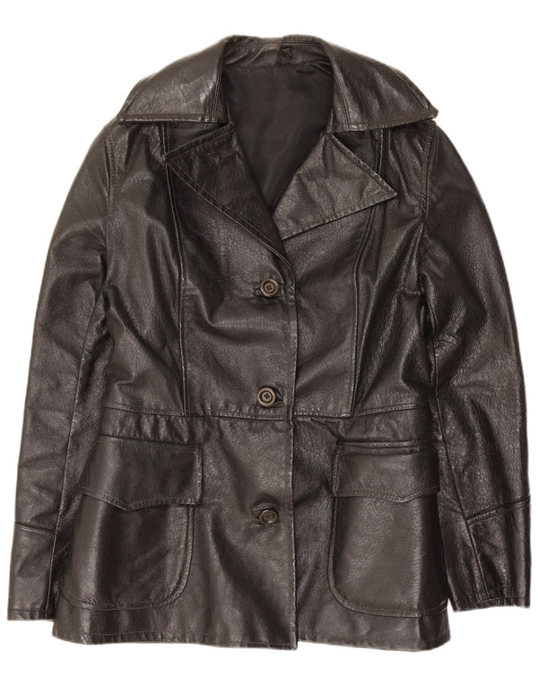 Vintage læderjakke til kvinder UK 10 Small Black