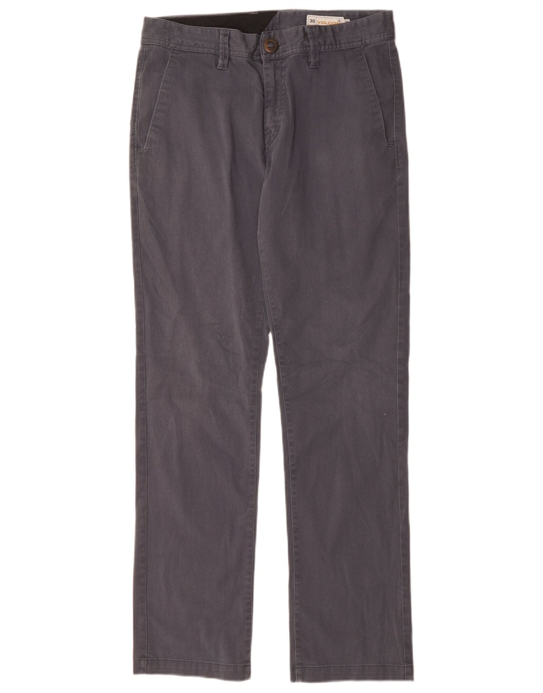Volcom Straight Chino-bukser til mænd W30 L30 Marineblå bomuld