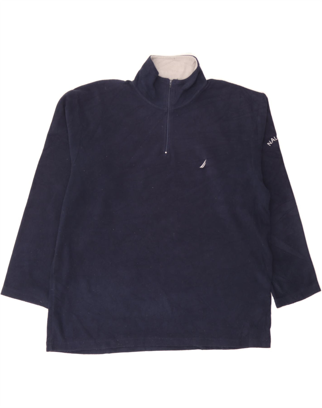 NAUTICA Mens Zip Neck Sweatshirt Jumper XL Navy Blue Polyester Vintage Nautica and Second-Hand Nautica from Messina Hembry 