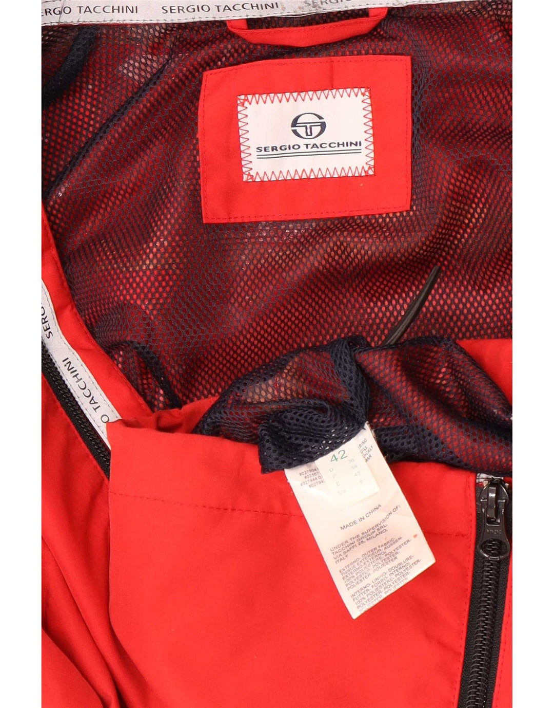Sergio Tacchini Dame Regnjakke IT 42 Medium Rød Polyester