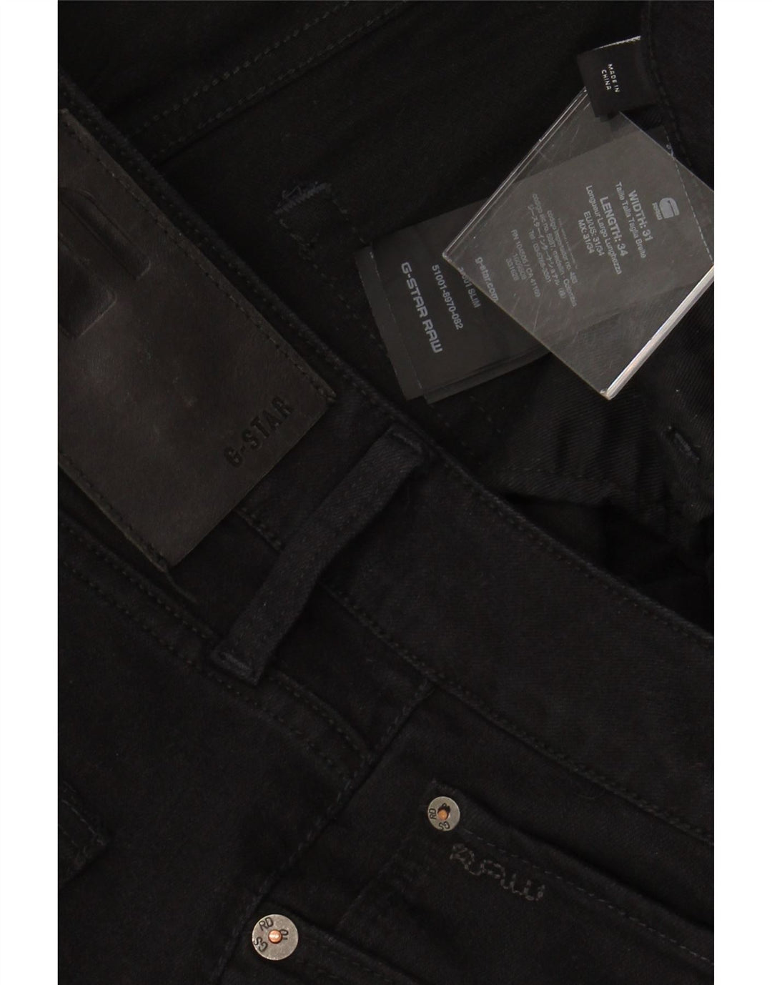 G-STAR Slim Jeans til mænd W31 L34 Sort polyester