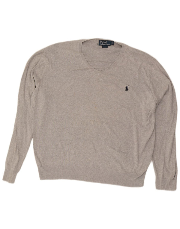 Polo Ralph Lauren Herre Slim Fit V-hals sweater XL Grå Bomuld