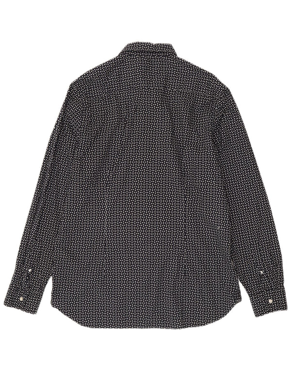 Tommy Hilfiger Herre Slim Fit skjorte XL sort plettet bomuld