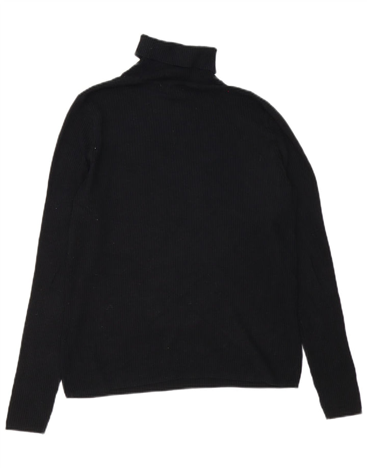 Marks & Spencer Dame Rullehals sweater UK 14 Medium Black Viscose