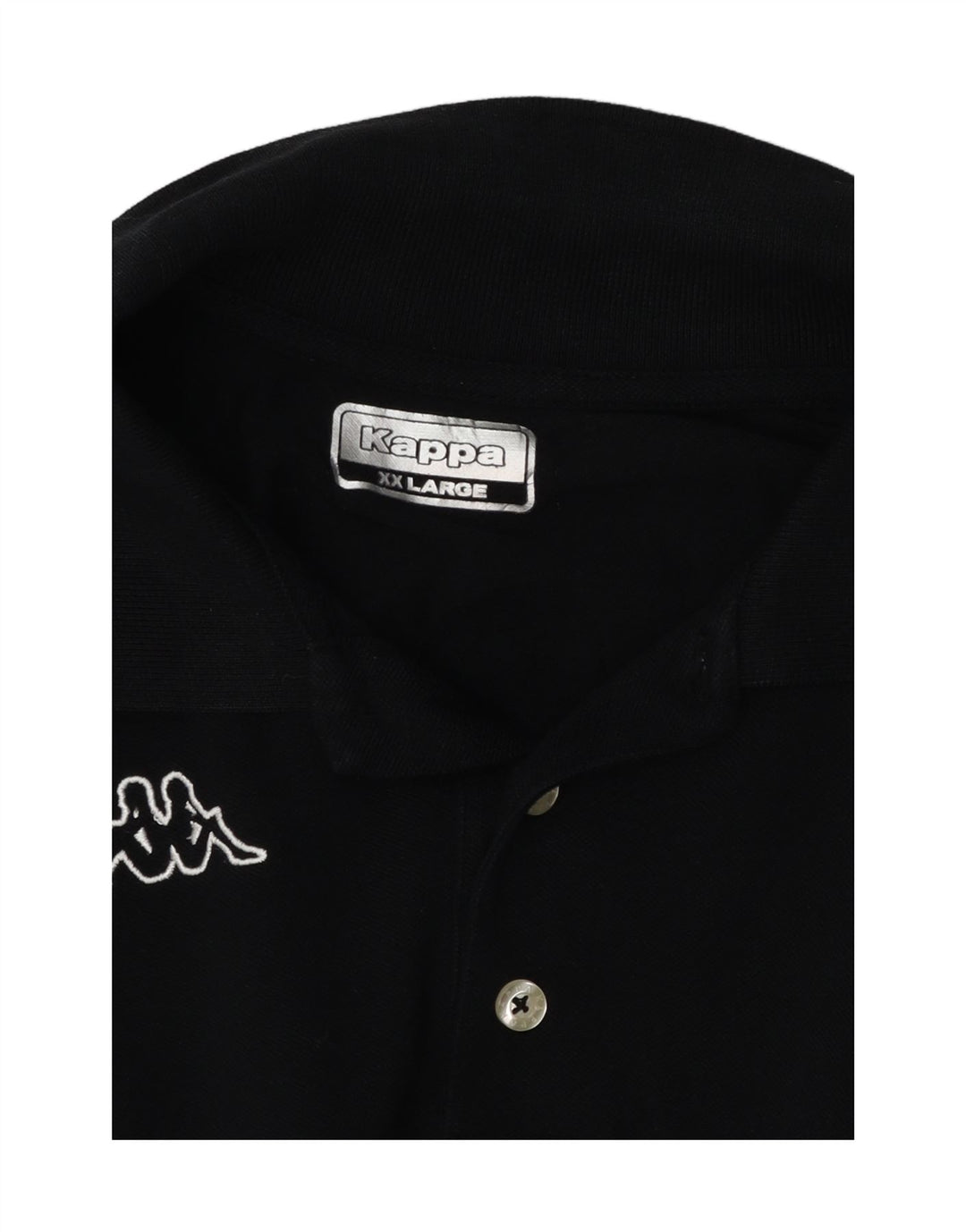 KAPPA Mens Graphic Polo Shirt 2XL Black Vintage Kappa and Second-Hand Kappa from Messina Hembry 