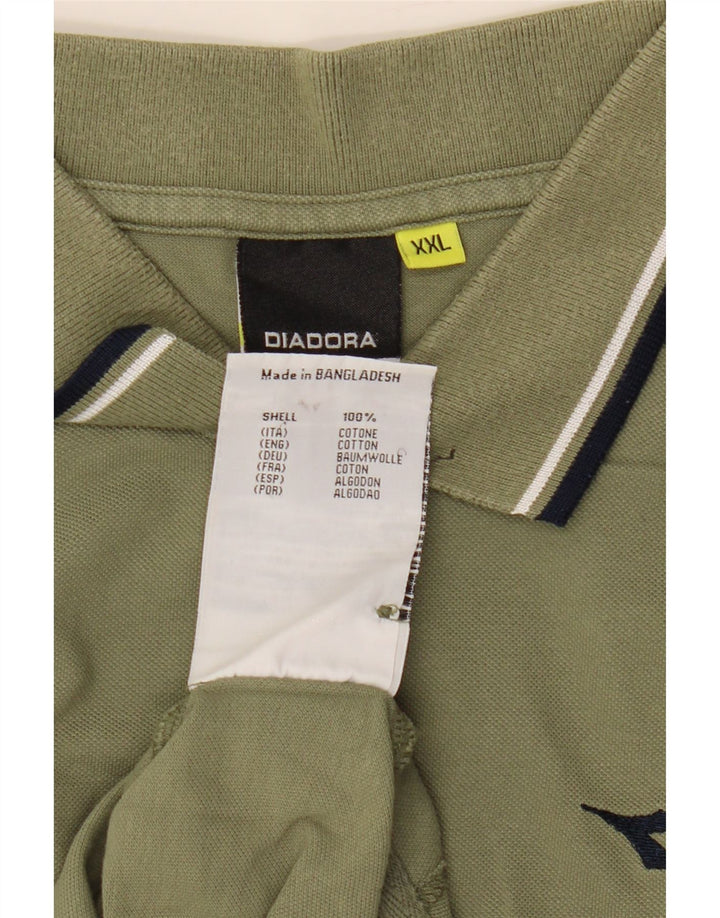 Diadora herre poloshirt 2XL Khaki Bomuld