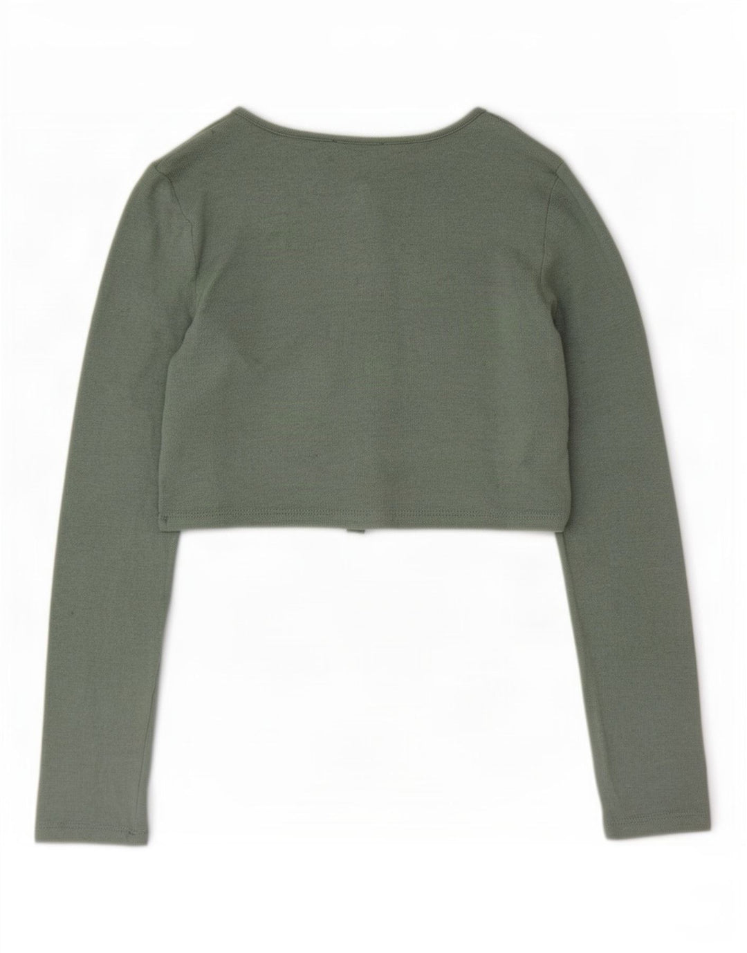 Zara Womens Crop Cardigan Top UK 12 Medium Green Viscose