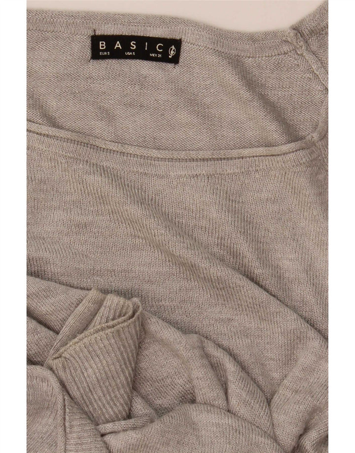 Stradivarius Dame Loose Fit Bluse Top UK 10 Small Grey