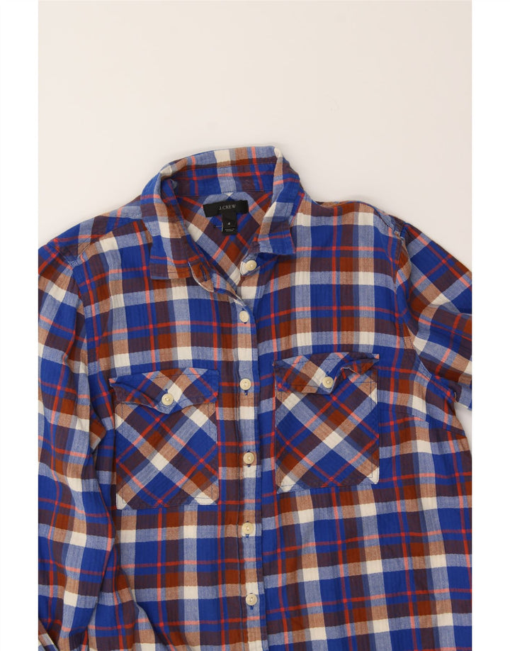 J. CREW Womens Flannel Shirt US 4 Small Blue Check Cotton Vintage J. Crew and Second-Hand J. Crew from Messina Hembry 