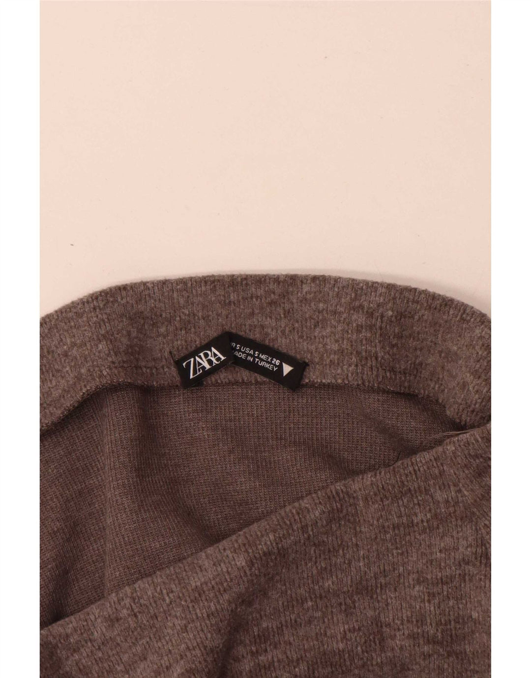 Zara Damestrik Midi-nederdel UK 8 Small W26 Brun
