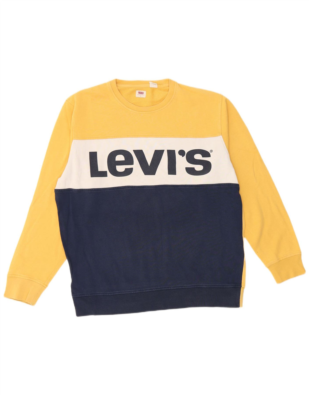 Levi's Grafisk Sweatshirt-trøje til mænd Stor Gul Colourblock Bomuld