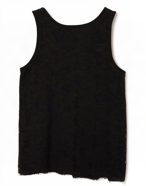 Guess Dame Blondevest Top UK 14 Medium Black Floral Viscose