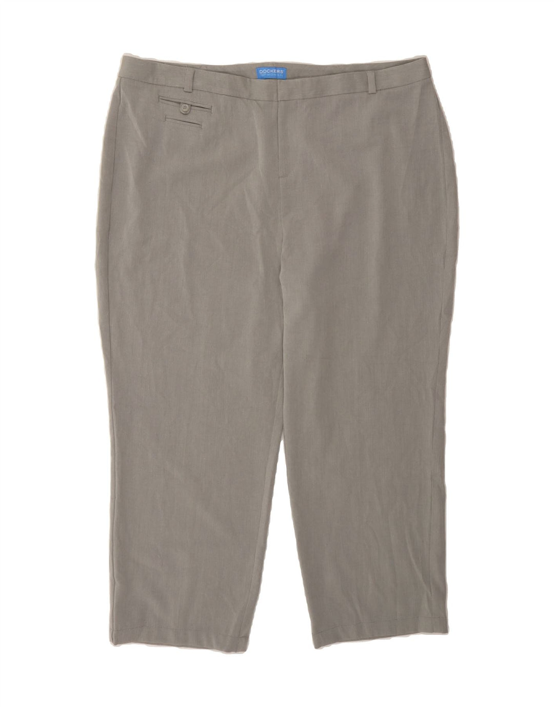 DOCKERS Womens Straight Cropped Trousers US 20 3XL W42 L26 Grey Polyester Vintage Dockers and Second-Hand Dockers from Messina Hembry 