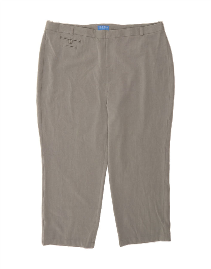 DOCKERS Womens Straight Cropped Trousers US 20 3XL W42 L26 Grey Polyester Vintage Dockers and Second-Hand Dockers from Messina Hembry 