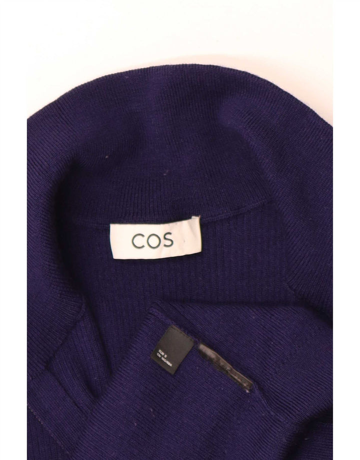 Cos Herre Cardigan Sweater Small Navy Blue Colourblock