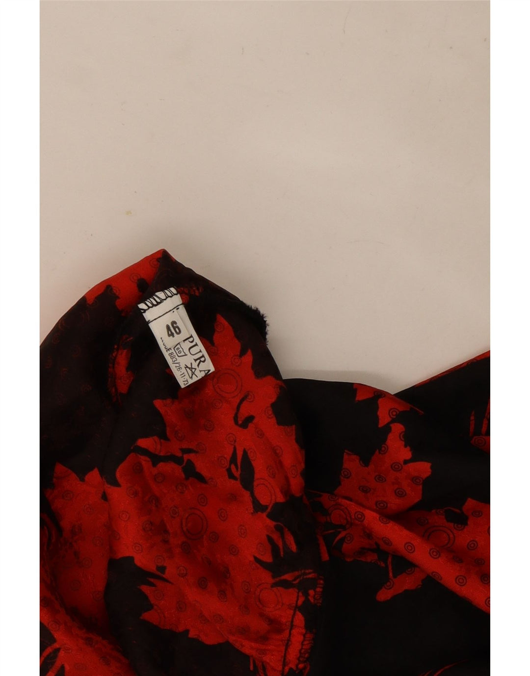 Vintage Dame Langærmet Flæse Front Bluse Top IT 46 Large Black Floral