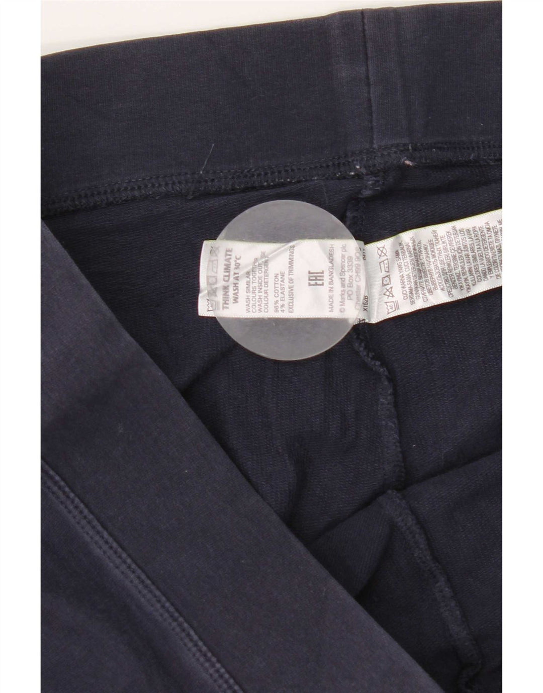 Marks & Spencer Womens Leggings UK 16 Large Navy Blue Cotton